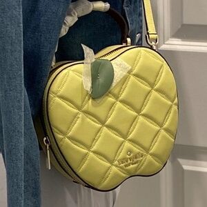 Kate Spade Leather Quilt Honeycrisp Green Apple Bag. NWT